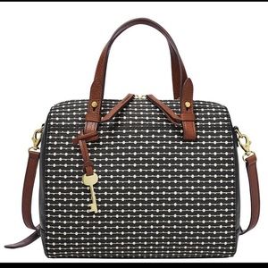 Fossil Rachel Satchel- Black Key Stripe